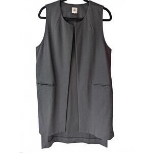 Cabi Sleeveless Open Front Gray Duster Vest